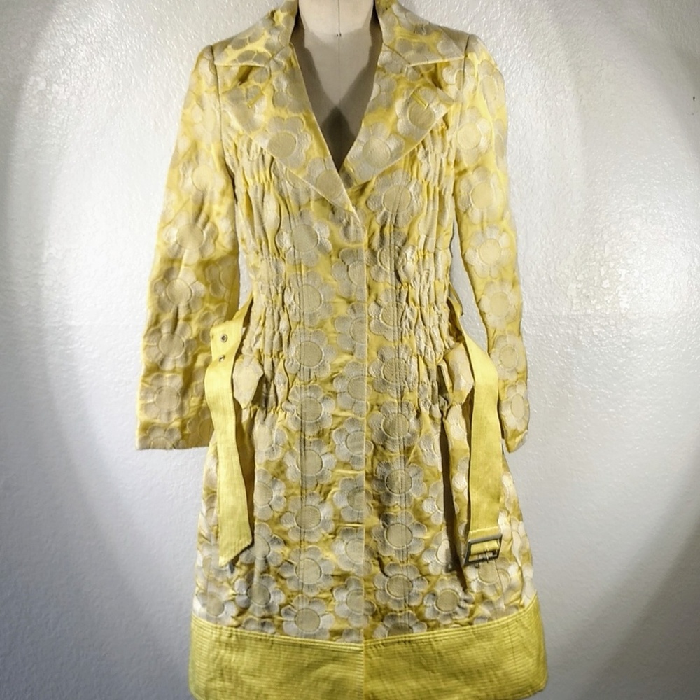 Biya by Johnny Was Spring into Spring Embroidered Tapestry Trench Coat NWT
